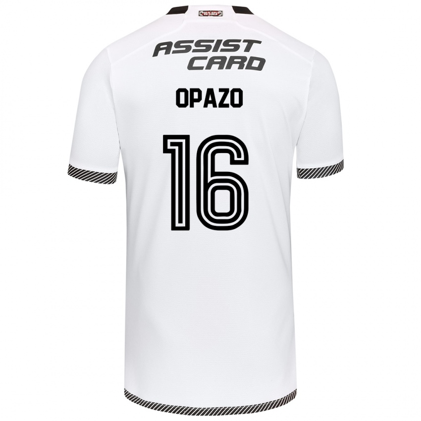 Criança Camisola Óscar Opazo #16 Branco Preto Principal 2024/25 Camisa Brasil