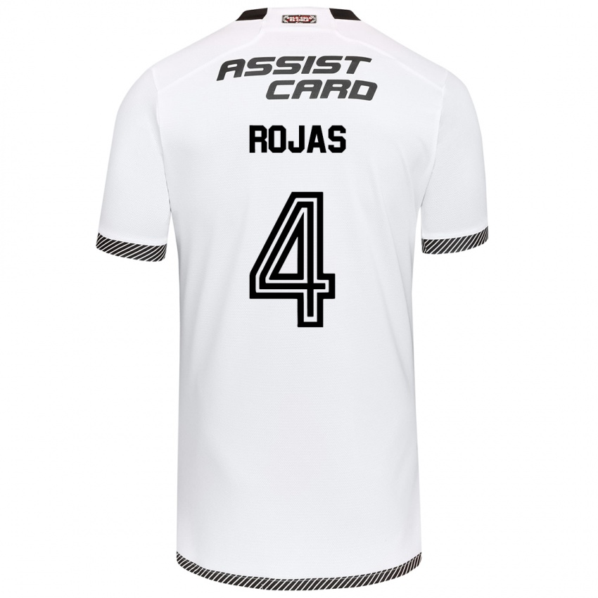 Criança Camisola Javier Rojas #4 Branco Preto Principal 2024/25 Camisa Brasil