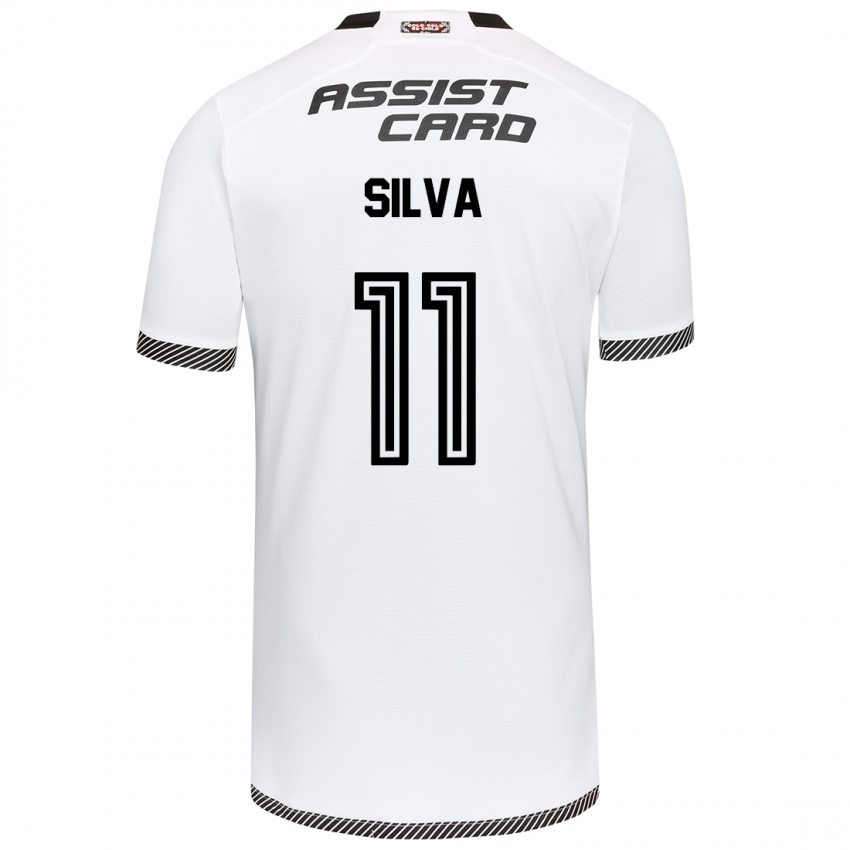 Criança Camisola Martín Silva #11 Branco Preto Principal 2024/25 Camisa Brasil