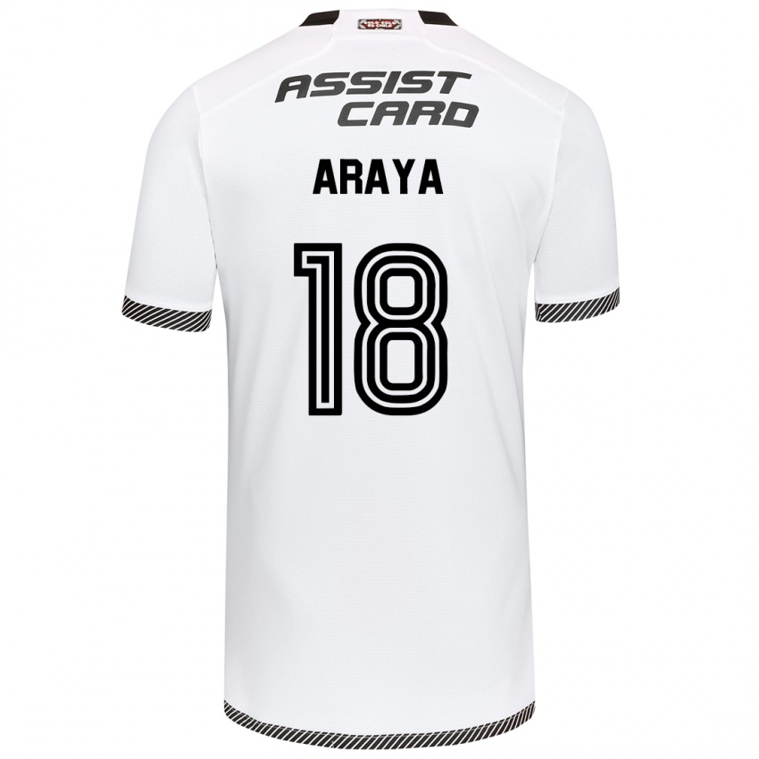 Criança Camisola Benjamín Araya #18 Branco Preto Principal 2024/25 Camisa Brasil