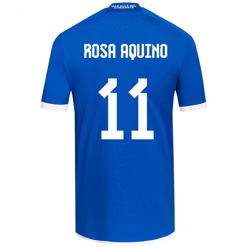 Criança Camisola Rosa Aquino #11 Branco Azulado Principal 2024/25 Camisa Brasil