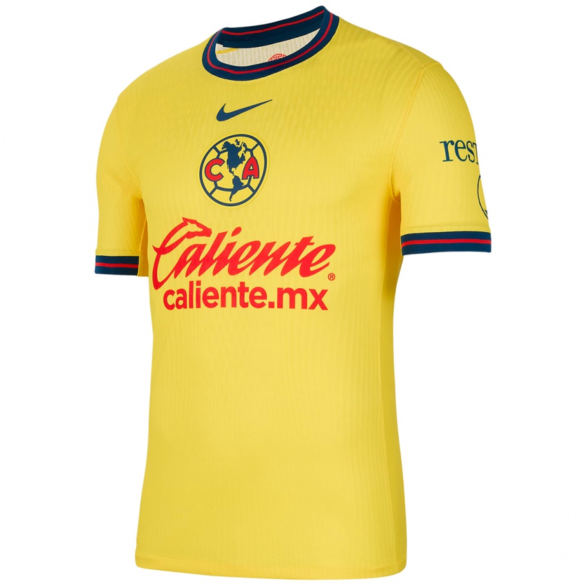 Criança Camisola Luis Malagón #1 Amarelo Azul Principal 2024/25 Camisa Brasil