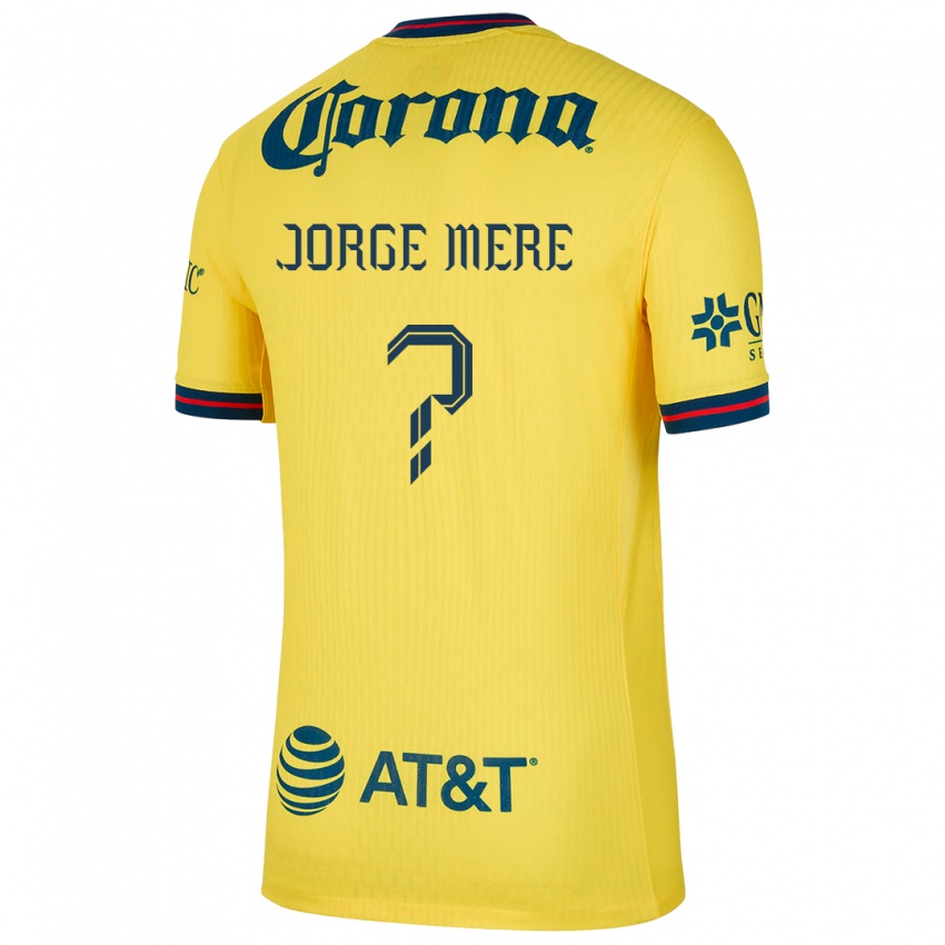 Criança Camisola Jorge Meré #0 Amarelo Azul Principal 2024/25 Camisa Brasil