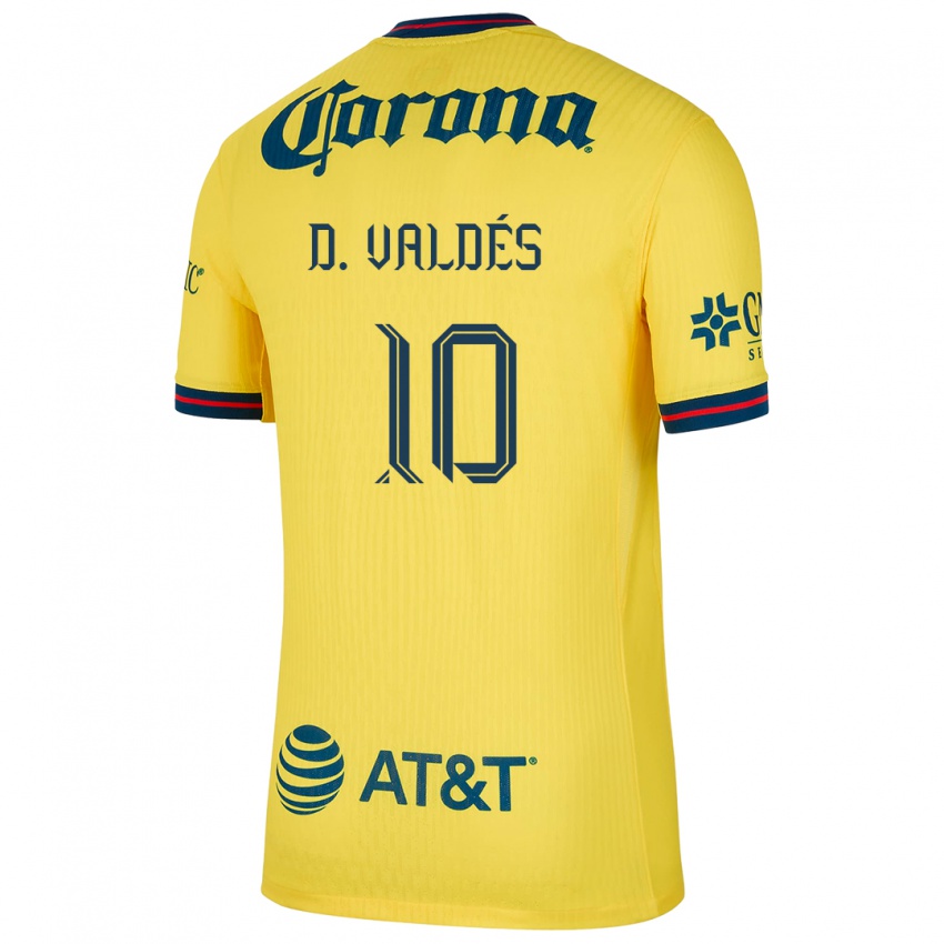 Criança Camisola Diego Valdés #10 Amarelo Azul Principal 2024/25 Camisa Brasil