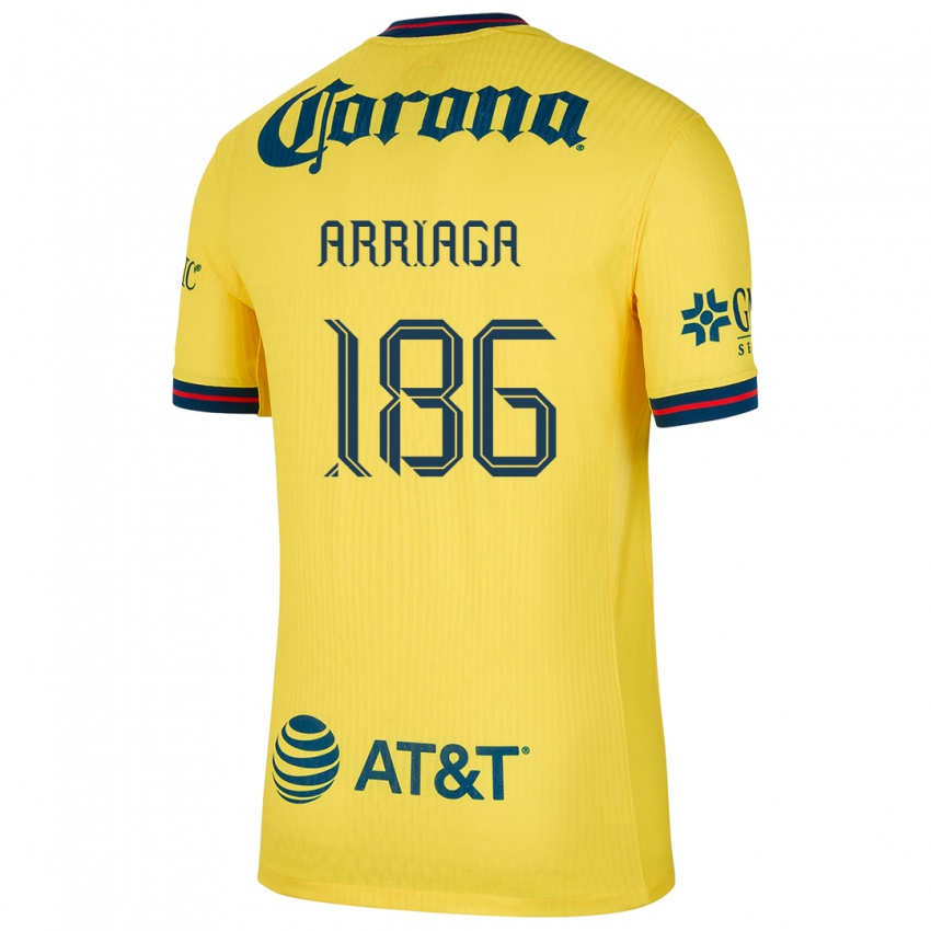 Criança Camisola Diego Arriaga #186 Amarelo Azul Principal 2024/25 Camisa Brasil