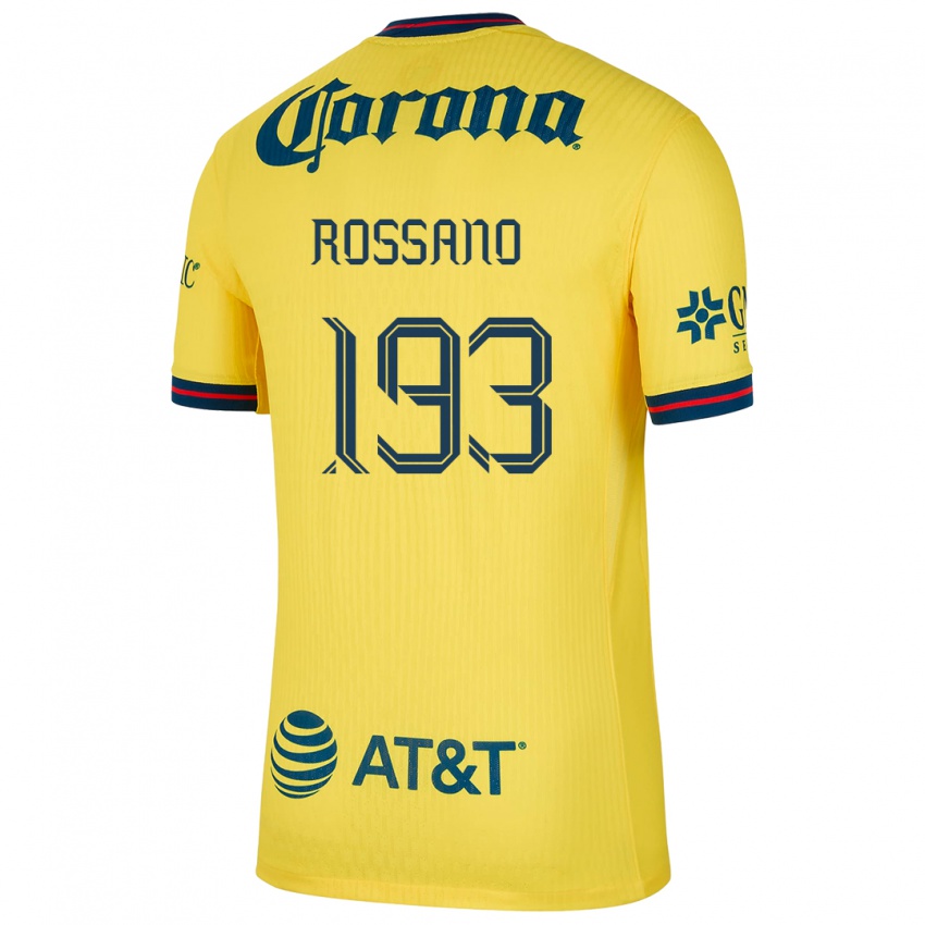 Criança Camisola Franco Rossano #193 Amarelo Azul Principal 2024/25 Camisa Brasil