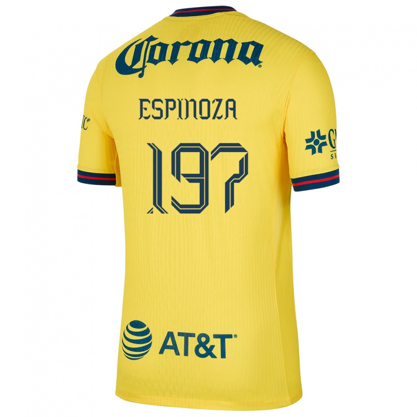 Criança Camisola Dagoberto Espinoza #197 Amarelo Azul Principal 2024/25 Camisa Brasil