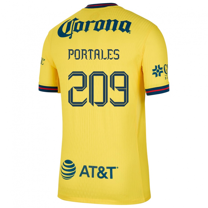 Criança Camisola Walter Portales #209 Amarelo Azul Principal 2024/25 Camisa Brasil