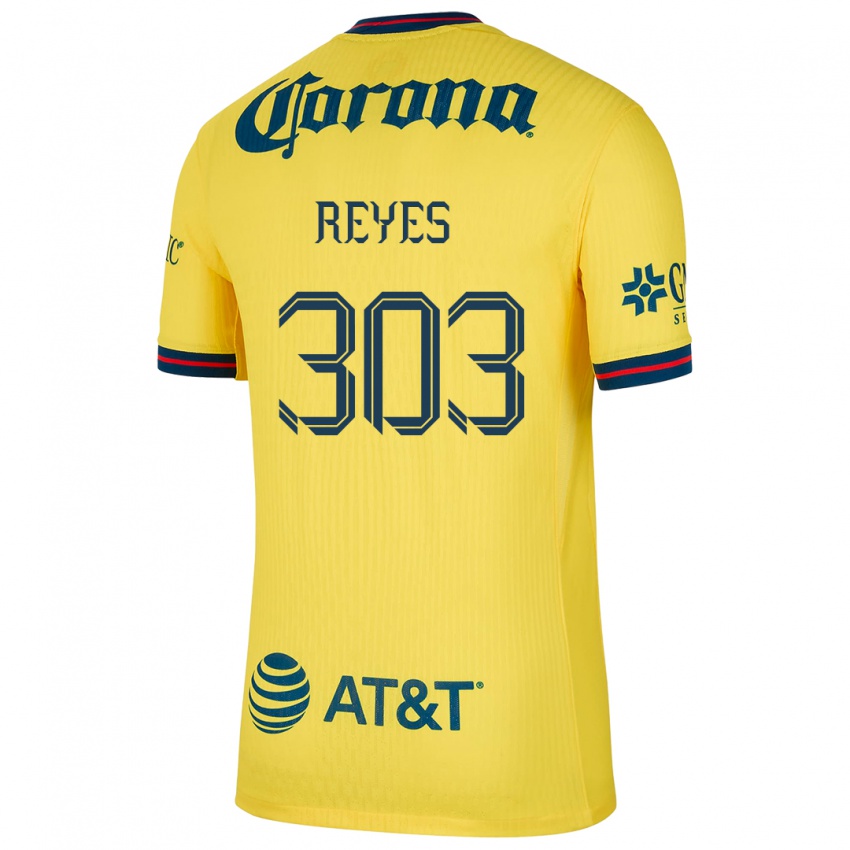 Criança Camisola Diego Reyes #303 Amarelo Azul Principal 2024/25 Camisa Brasil