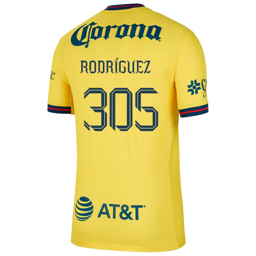 Criança Camisola Bryan Rodríguez #305 Amarelo Azul Principal 2024/25 Camisa Brasil