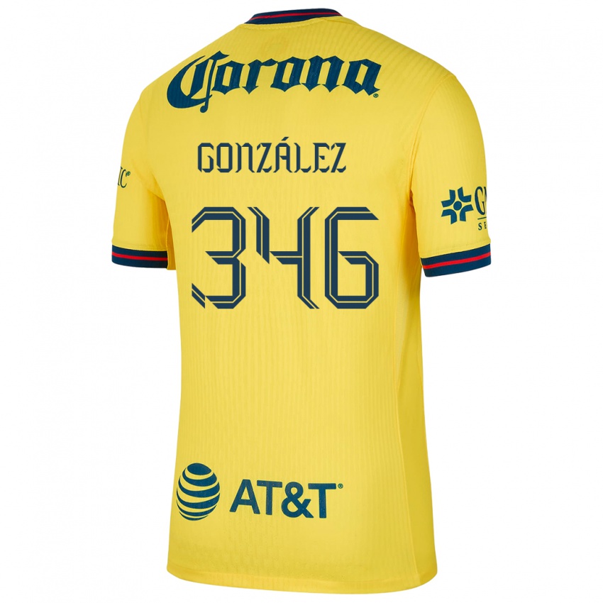 Criança Camisola Ricardo González #346 Amarelo Azul Principal 2024/25 Camisa Brasil