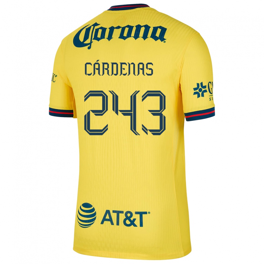 Criança Camisola Alejandro Cárdenas #243 Amarelo Azul Principal 2024/25 Camisa Brasil