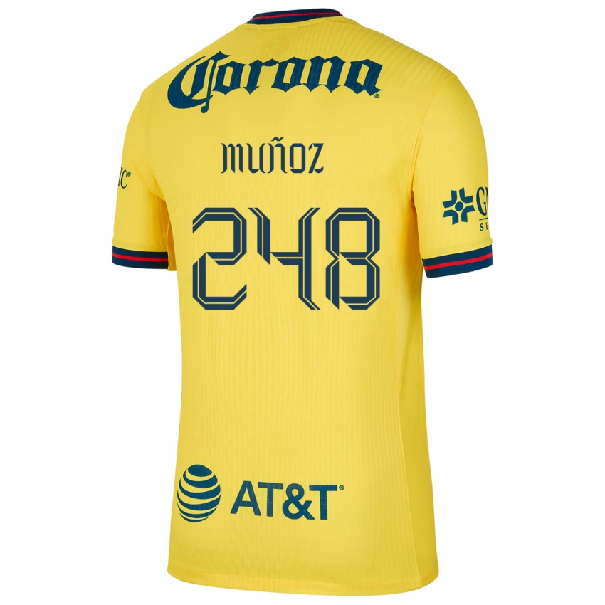 Criança Camisola Diego Muñoz #248 Amarelo Azul Principal 2024/25 Camisa Brasil