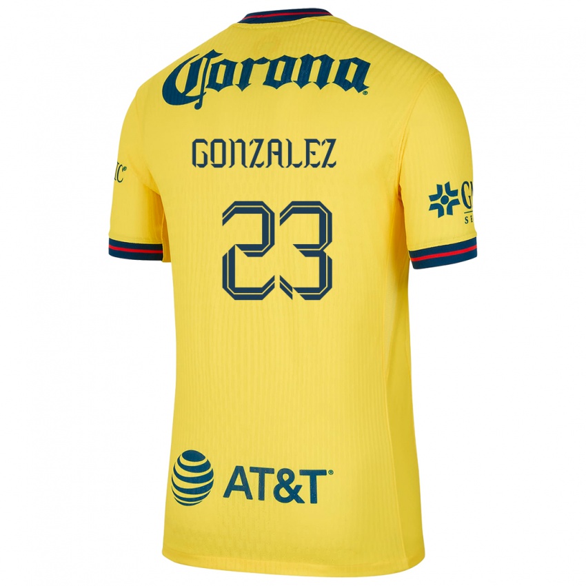 Criança Camisola Itzel Gonzalez #23 Amarelo Azul Principal 2024/25 Camisa Brasil