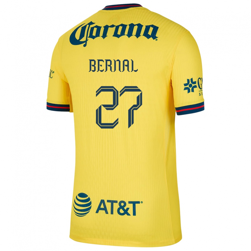 Criança Camisola Mayra Pelayo Bernal #27 Amarelo Azul Principal 2024/25 Camisa Brasil