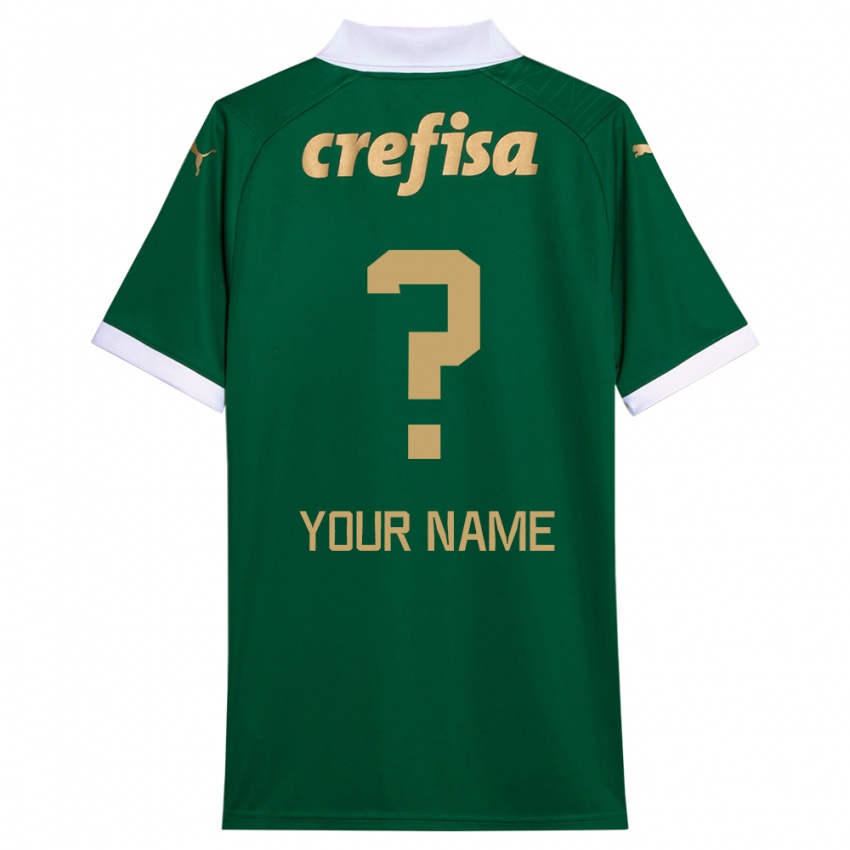 Criança Camisola Seu Nome #0 Verde Branco Principal 2024/25 Camisa Brasil