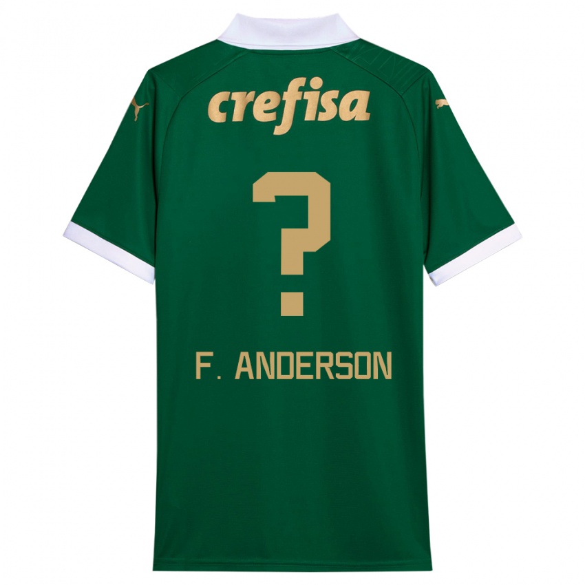 Criança Camisola Felipe Anderson #0 Verde Branco Principal 2024/25 Camisa Brasil