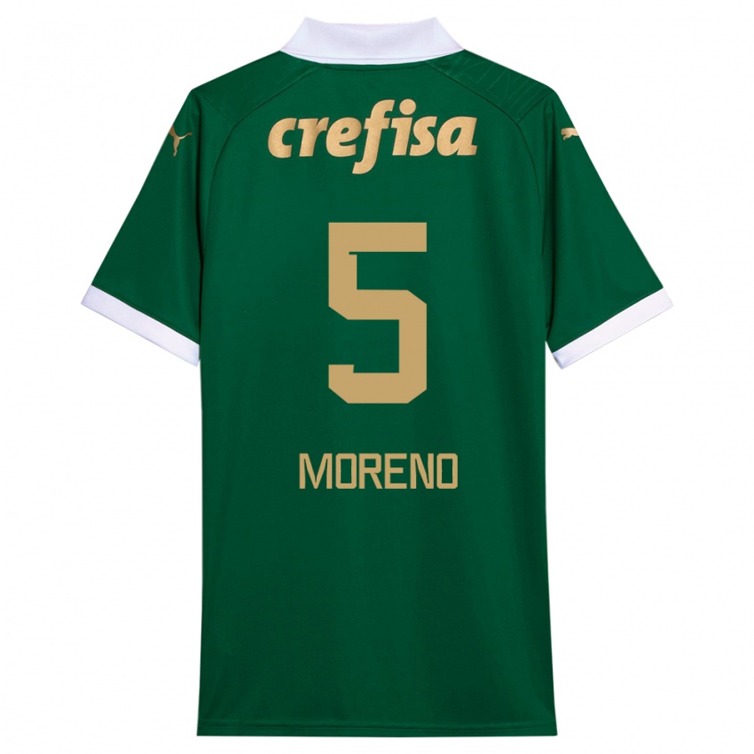 Criança Camisola Aníbal Moreno #5 Verde Branco Principal 2024/25 Camisa Brasil