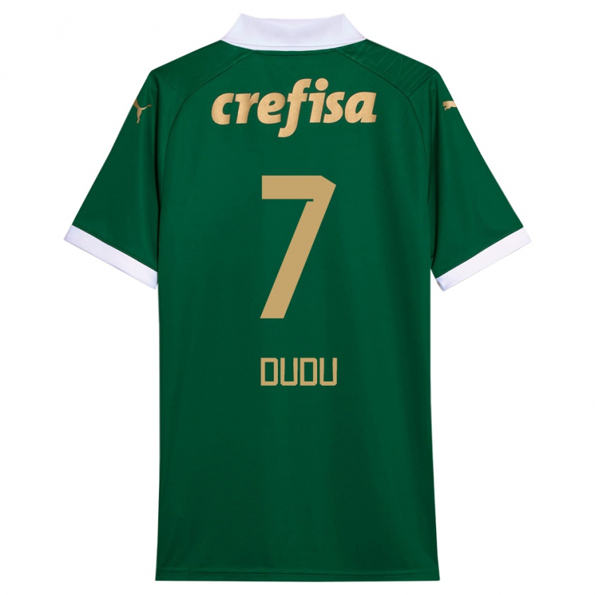 Criança Camisola Dudu #7 Verde Branco Principal 2024/25 Camisa Brasil