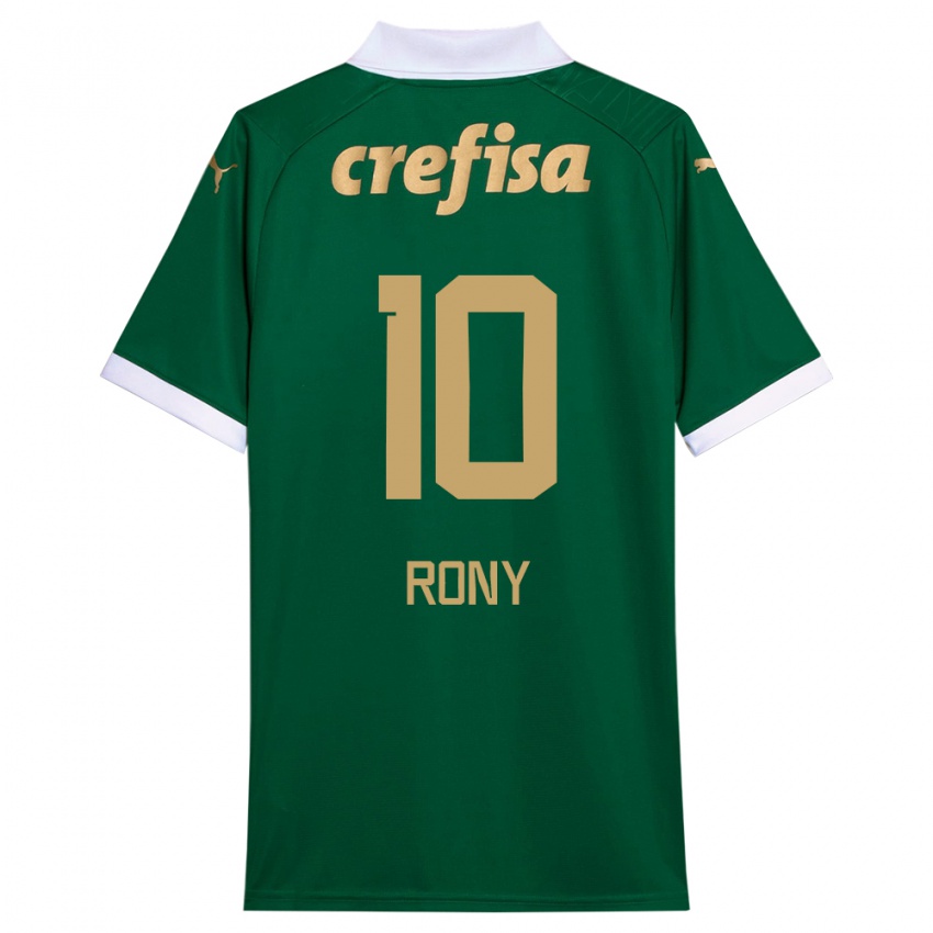 Criança Camisola Rony #10 Verde Branco Principal 2024/25 Camisa Brasil