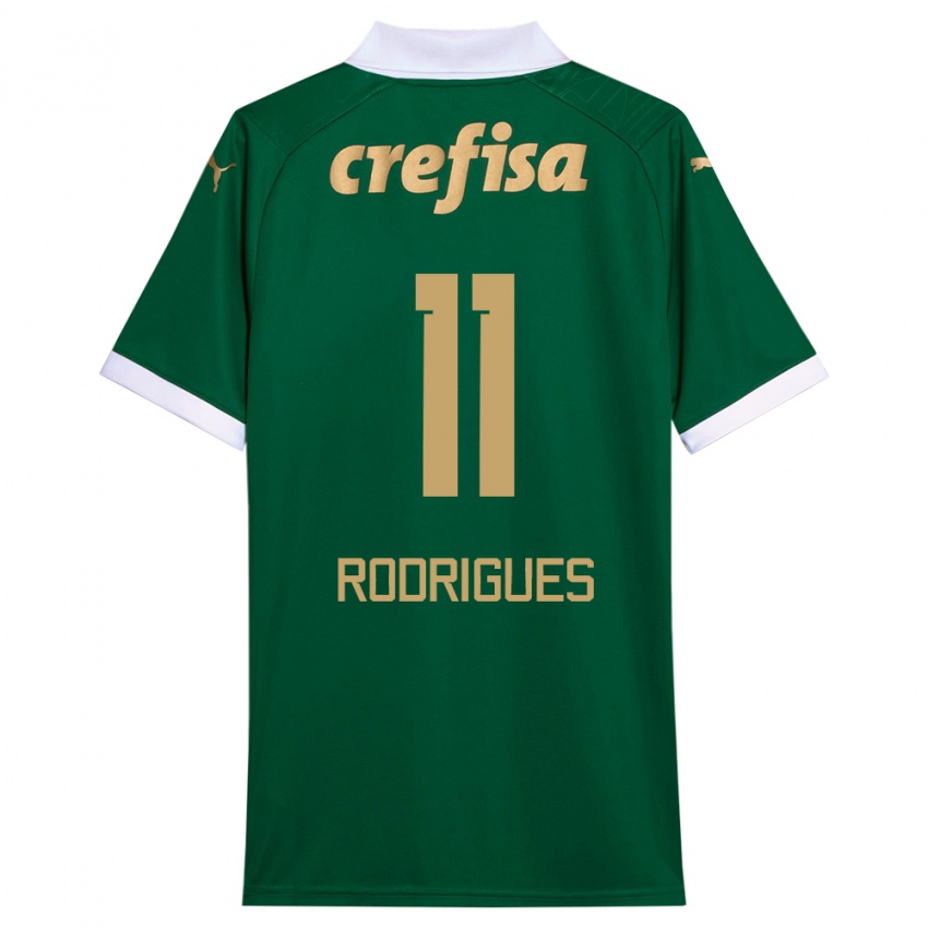 Criança Camisola Bruno Rodrigues #11 Verde Branco Principal 2024/25 Camisa Brasil