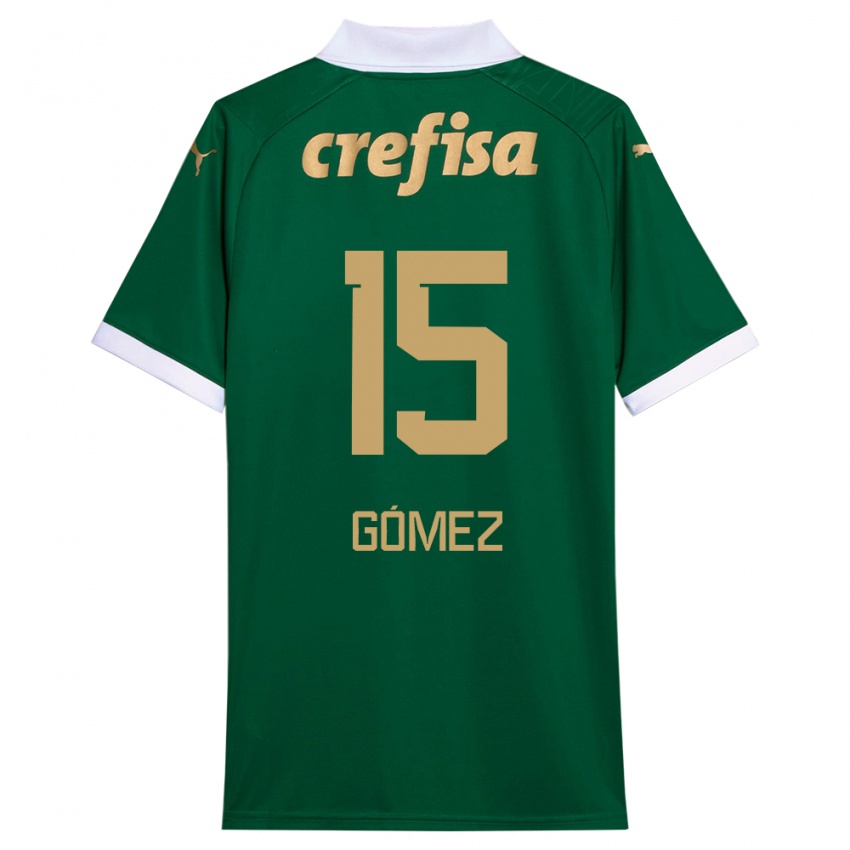 Criança Camisola Gustavo Gomez #15 Verde Branco Principal 2024/25 Camisa Brasil