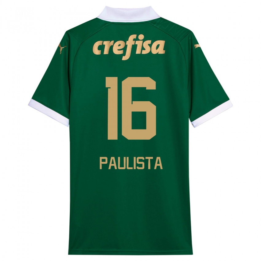 Criança Camisola Caio Paulista #16 Verde Branco Principal 2024/25 Camisa Brasil