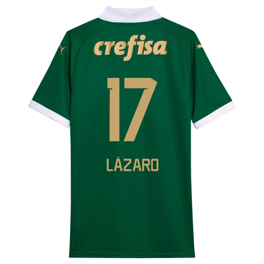 Criança Camisola Lazaro #17 Verde Branco Principal 2024/25 Camisa Brasil