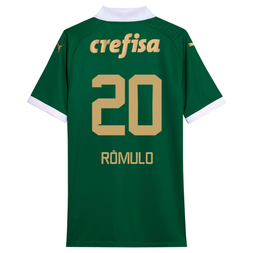 Criança Camisola Rômulo #20 Verde Branco Principal 2024/25 Camisa Brasil