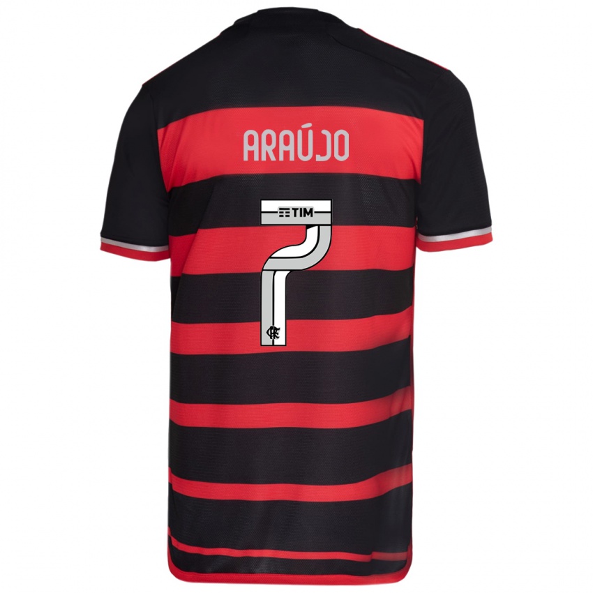 Criança Camisola Luiz Araújo #7 Vermelho Preto Principal 2024/25 Camisa Brasil