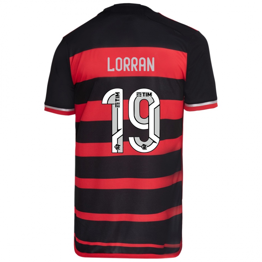 Criança Camisola Lorran #19 Vermelho Preto Principal 2024/25 Camisa Brasil