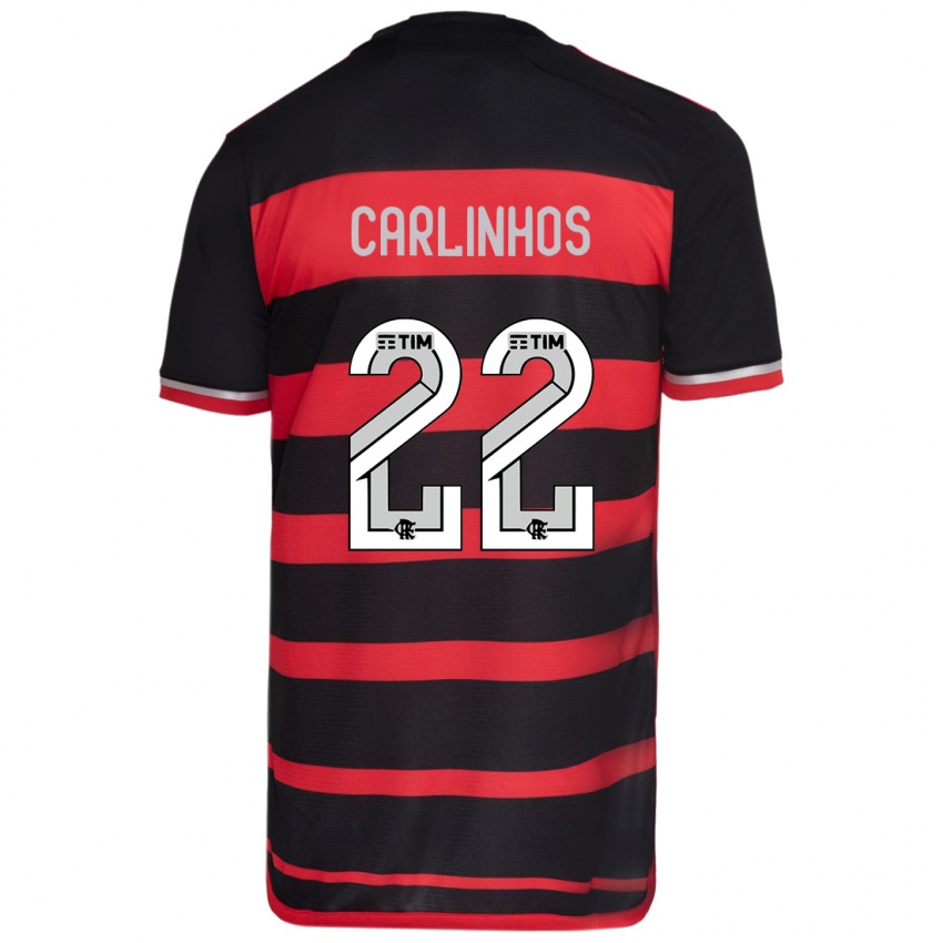 Criança Camisola Carlinhos #22 Vermelho Preto Principal 2024/25 Camisa Brasil