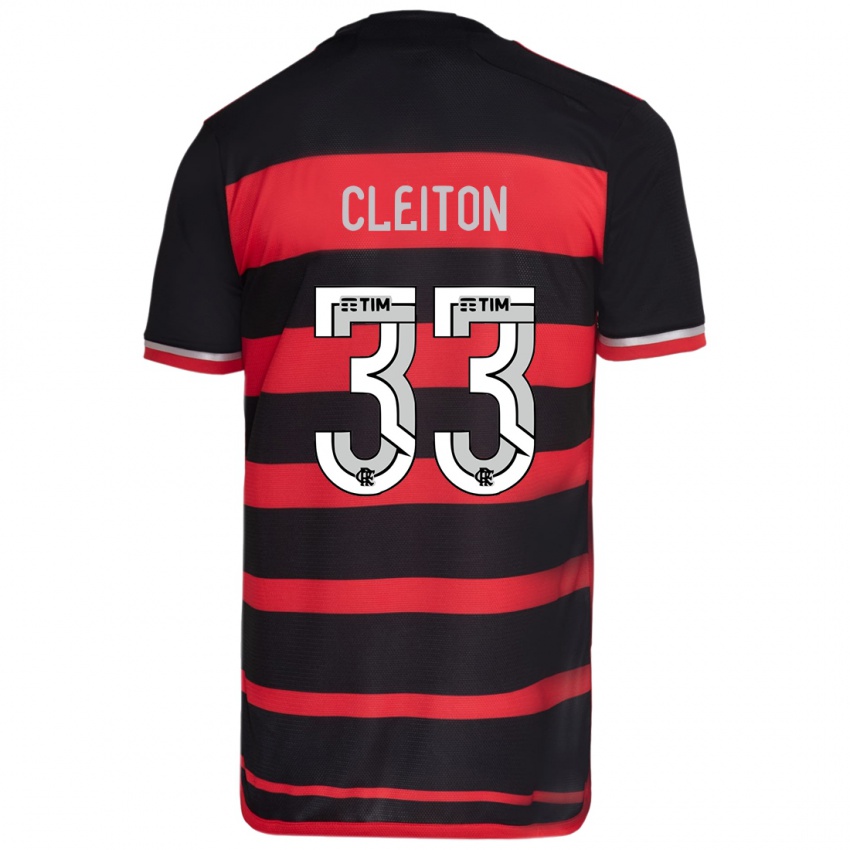 Criança Camisola Cleiton #33 Vermelho Preto Principal 2024/25 Camisa Brasil