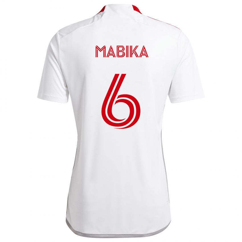 Criança Camisola Aimé Mabika #6 Branco Vermelho Alternativa 2024/25 Camisa Brasil