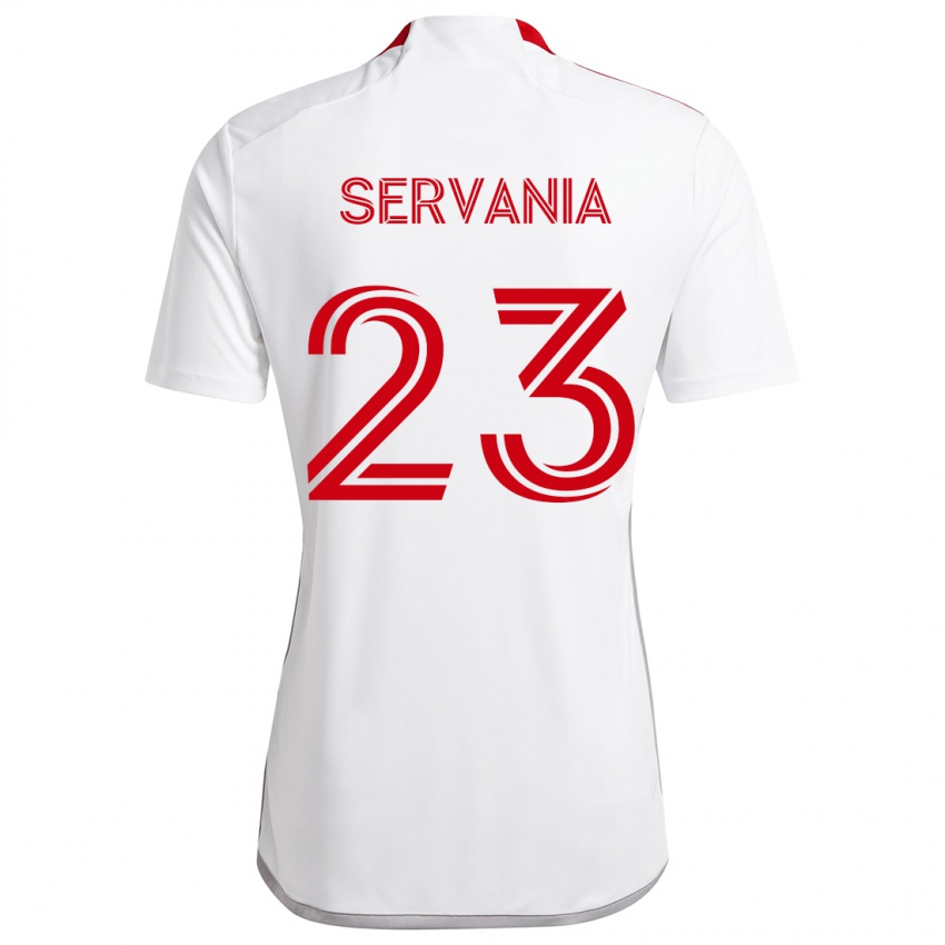 Criança Camisola Brandon Servania #23 Branco Vermelho Alternativa 2024/25 Camisa Brasil