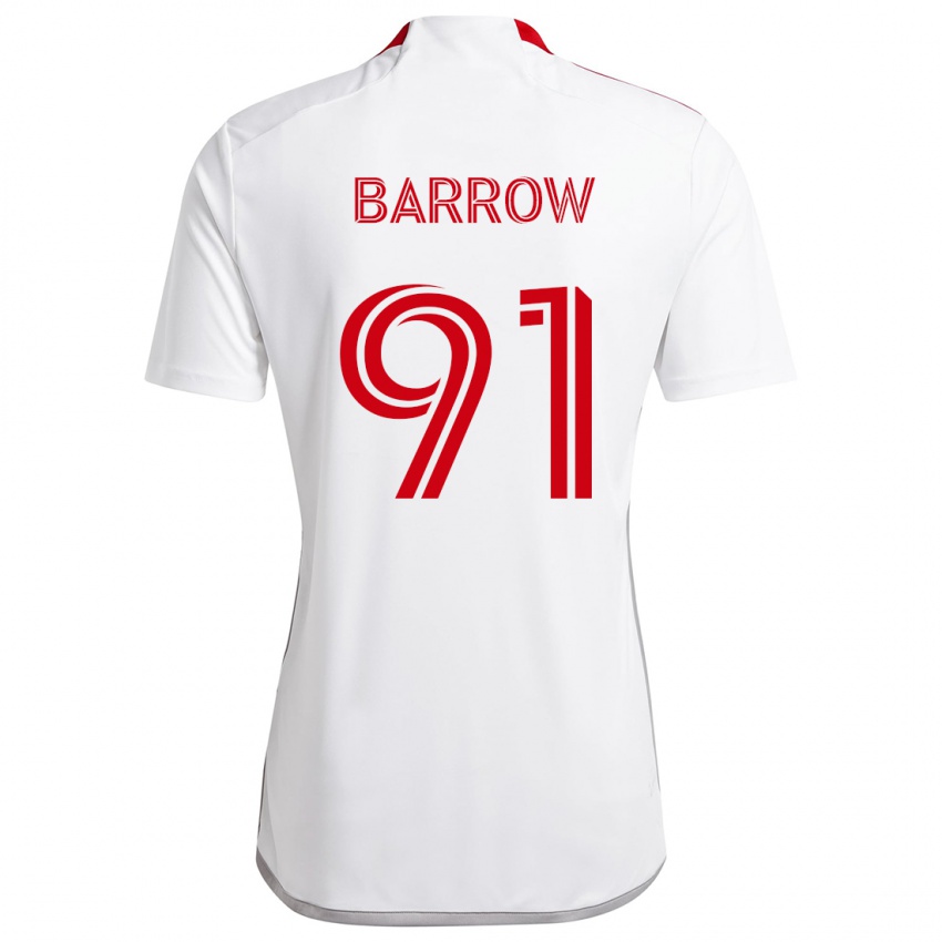 Criança Camisola Dékwon Barrow #91 Branco Vermelho Alternativa 2024/25 Camisa Brasil