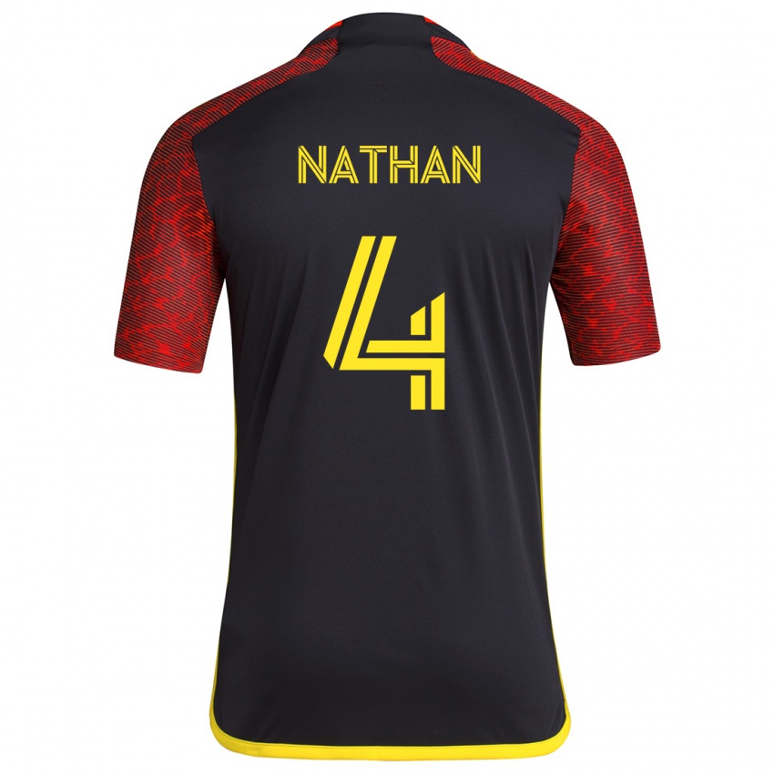 Criança Camisola Nathan #4 Vermelho Preto Alternativa 2024/25 Camisa Brasil