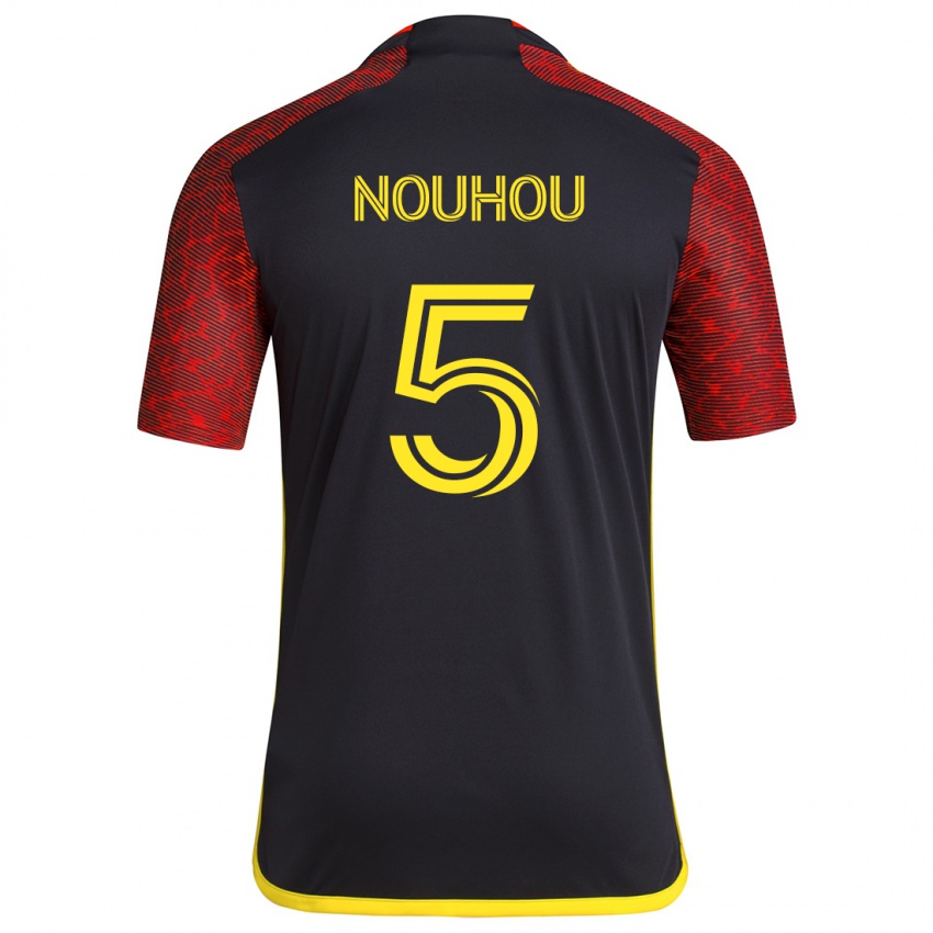 Criança Camisola Nouhou #5 Vermelho Preto Alternativa 2024/25 Camisa Brasil