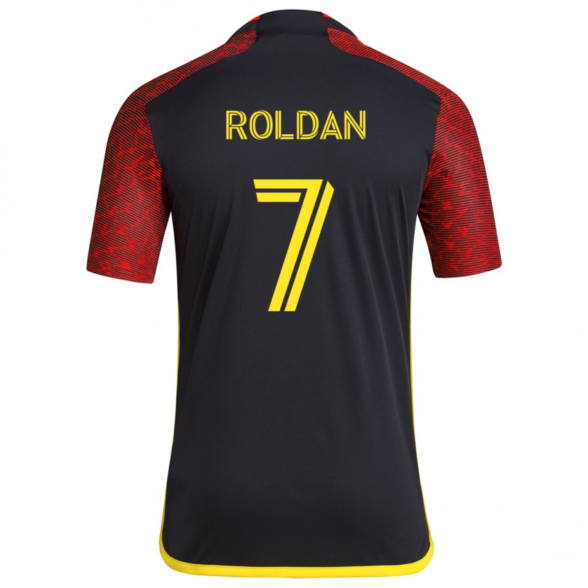 Criança Camisola Cristian Roldán #7 Vermelho Preto Alternativa 2024/25 Camisa Brasil