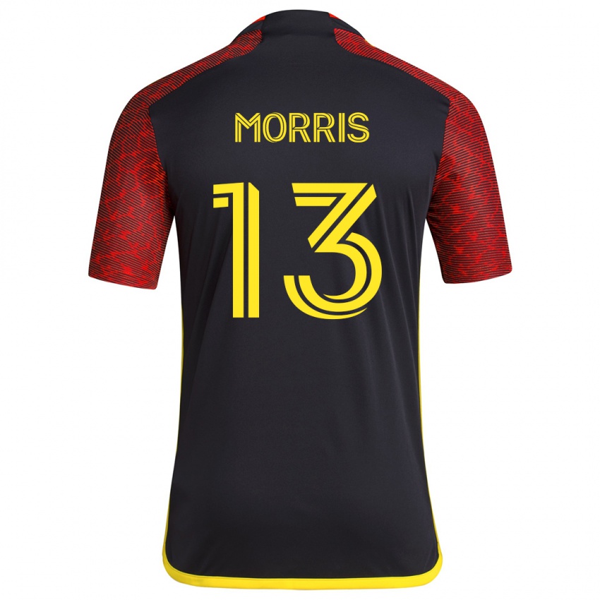 Criança Camisola Jordan Morris #13 Vermelho Preto Alternativa 2024/25 Camisa Brasil