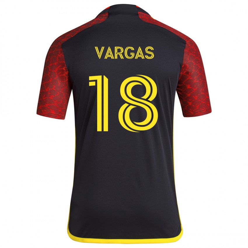 Criança Camisola Obed Vargas #18 Vermelho Preto Alternativa 2024/25 Camisa Brasil