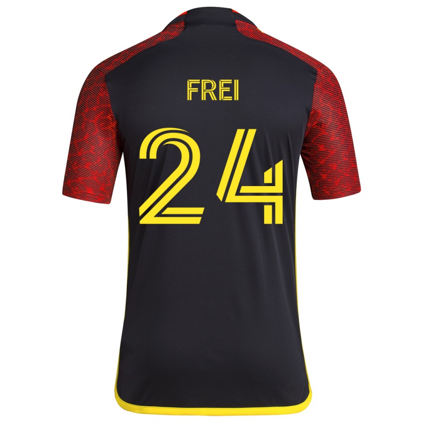 Criança Camisola Stefan Frei #24 Vermelho Preto Alternativa 2024/25 Camisa Brasil