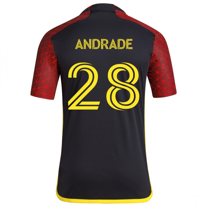 Criança Camisola Yeimar Gómez Andrade #28 Vermelho Preto Alternativa 2024/25 Camisa Brasil