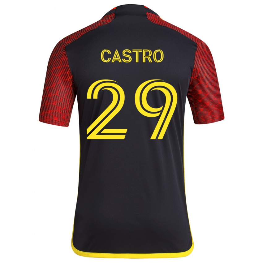 Criança Camisola Jacob Castro #29 Vermelho Preto Alternativa 2024/25 Camisa Brasil