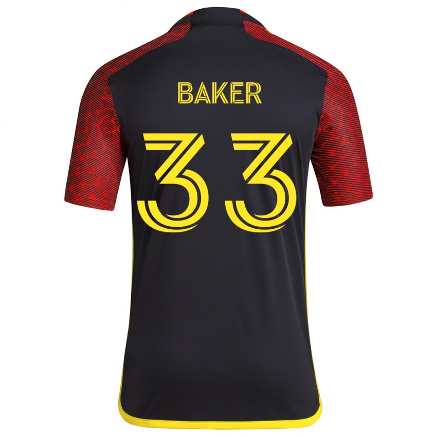 Criança Camisola Cody Baker #33 Vermelho Preto Alternativa 2024/25 Camisa Brasil