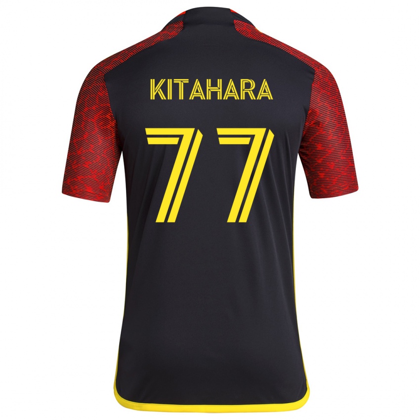 Criança Camisola Sota Kitahara #77 Vermelho Preto Alternativa 2024/25 Camisa Brasil