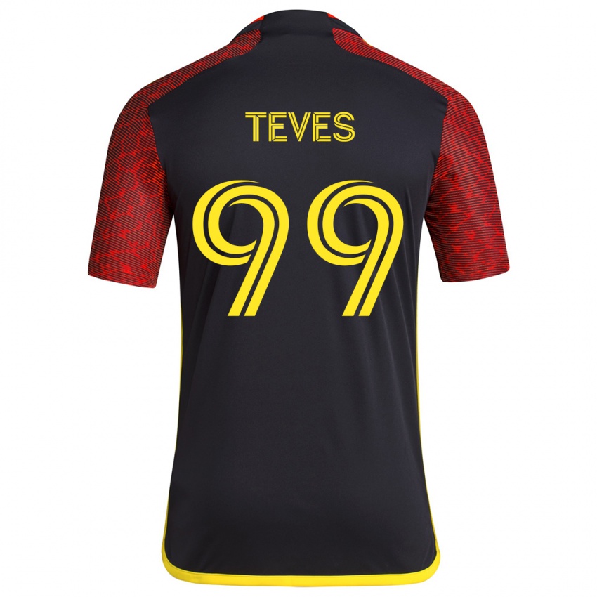 Criança Camisola Dylan Teves #99 Vermelho Preto Alternativa 2024/25 Camisa Brasil