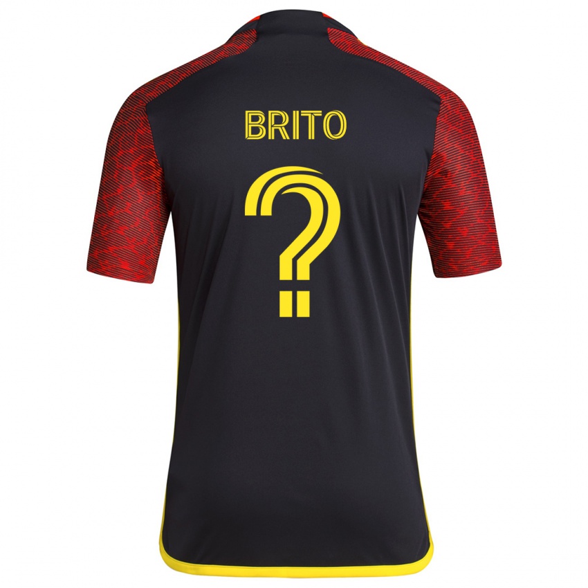 Criança Camisola Kelvin-Luis Brito #0 Vermelho Preto Alternativa 2024/25 Camisa Brasil