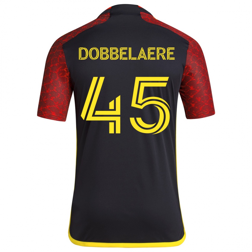 Criança Camisola Ethan Dobbelaere #45 Vermelho Preto Alternativa 2024/25 Camisa Brasil