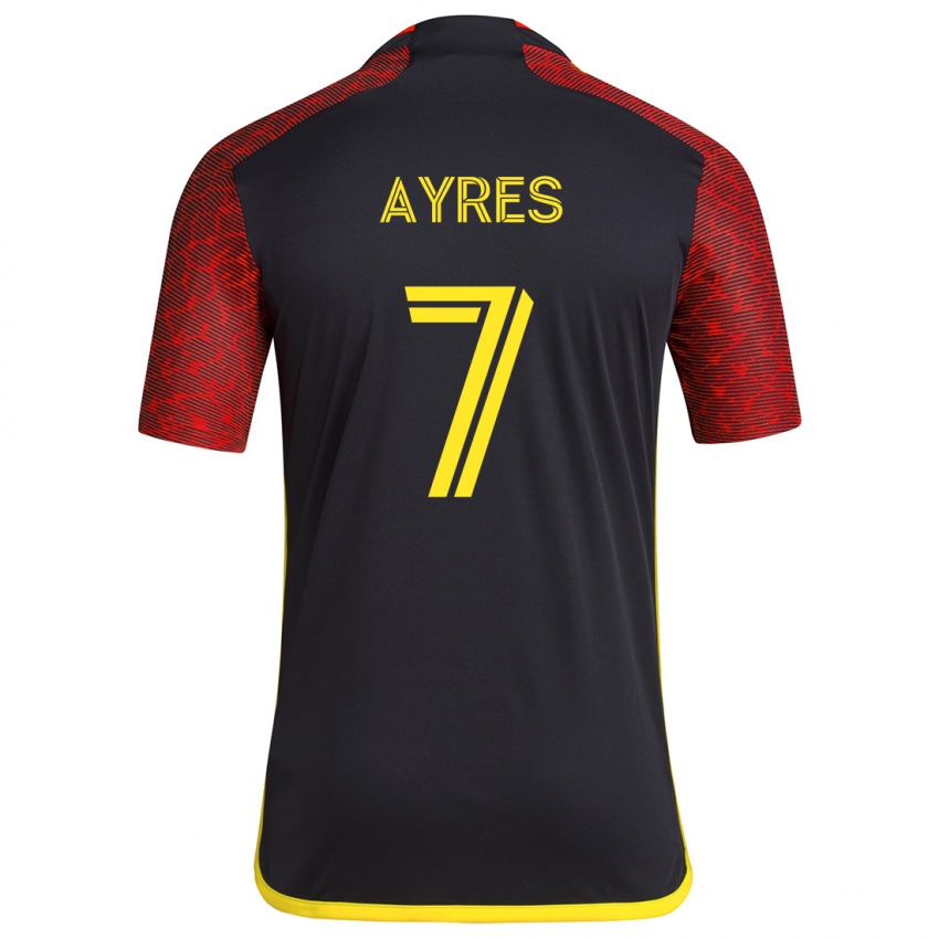 Criança Camisola Melina Ayres #7 Vermelho Preto Alternativa 2024/25 Camisa Brasil